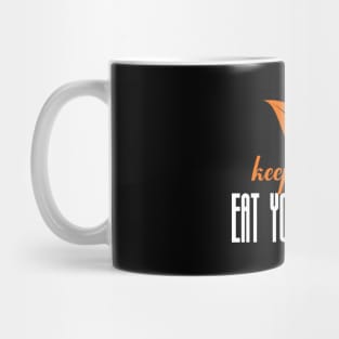 Keep clam and eat your greens Mug